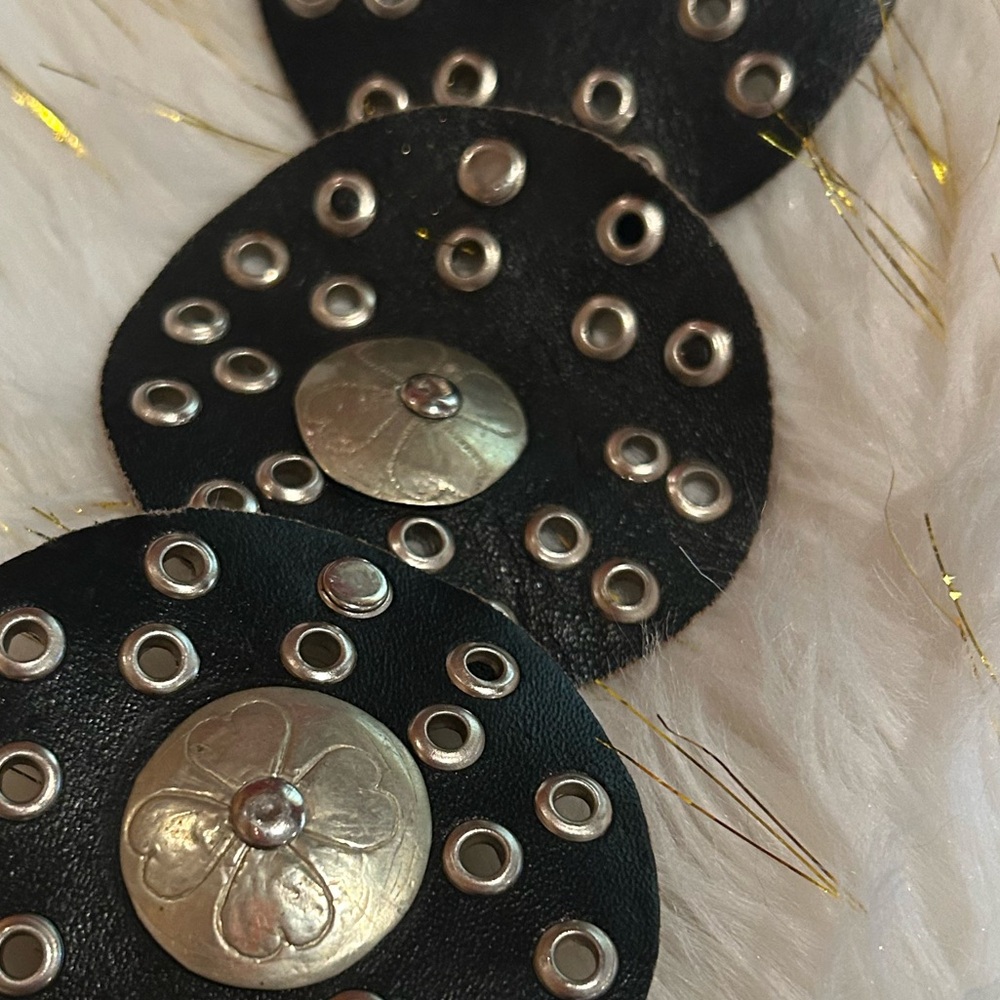 Genuine Silver and Black Metal hip belt - Picture 3 of 3